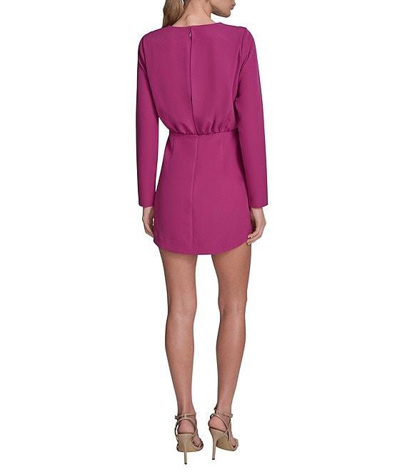 BCBG Stretch Crepe Long Sleeve Shoulder Pad A-Line Mini Dress Product Image