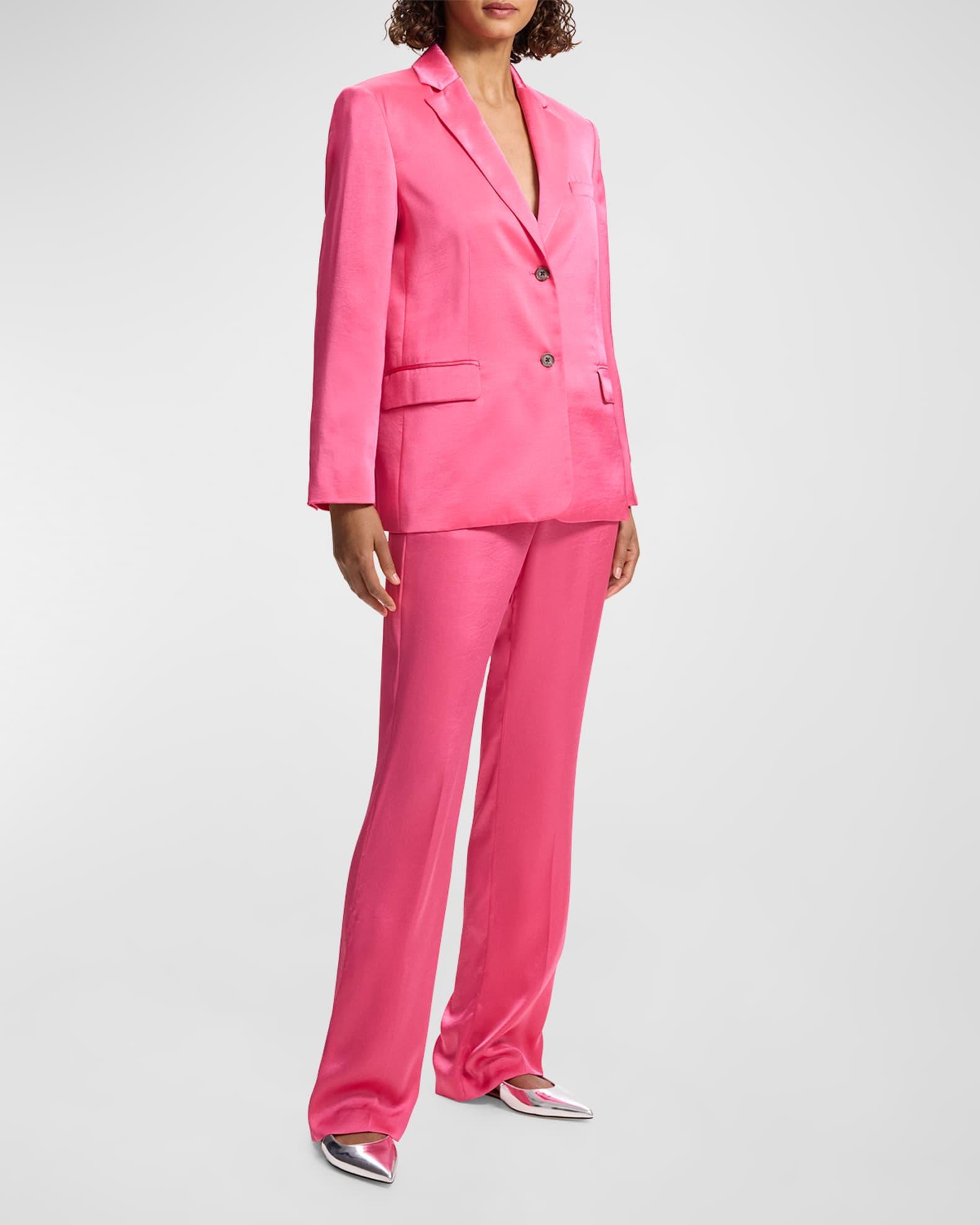 Crushed Satin Two-Button Blazer Product Image
