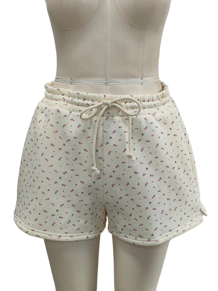 Blank Toasted Cream Roses Shorts Product Image