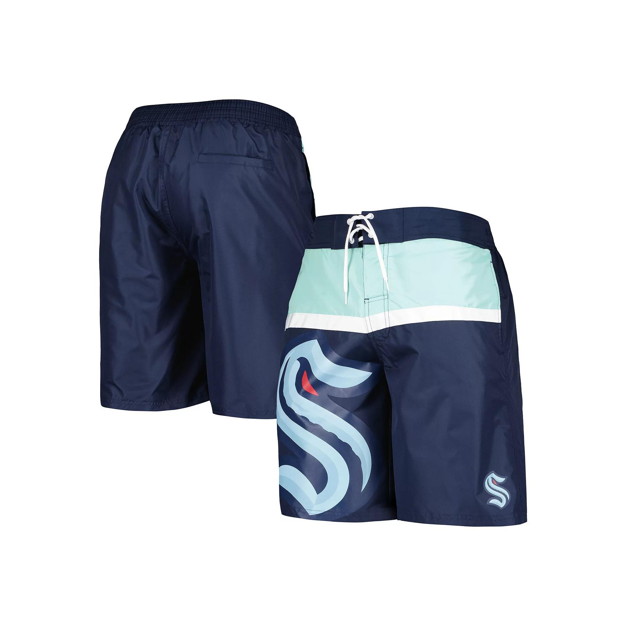 Men's Starter Deep Sea Blue Seattle Kraken Sea Wind Swim Trunks, Size: Small, Krk Blue Product Image