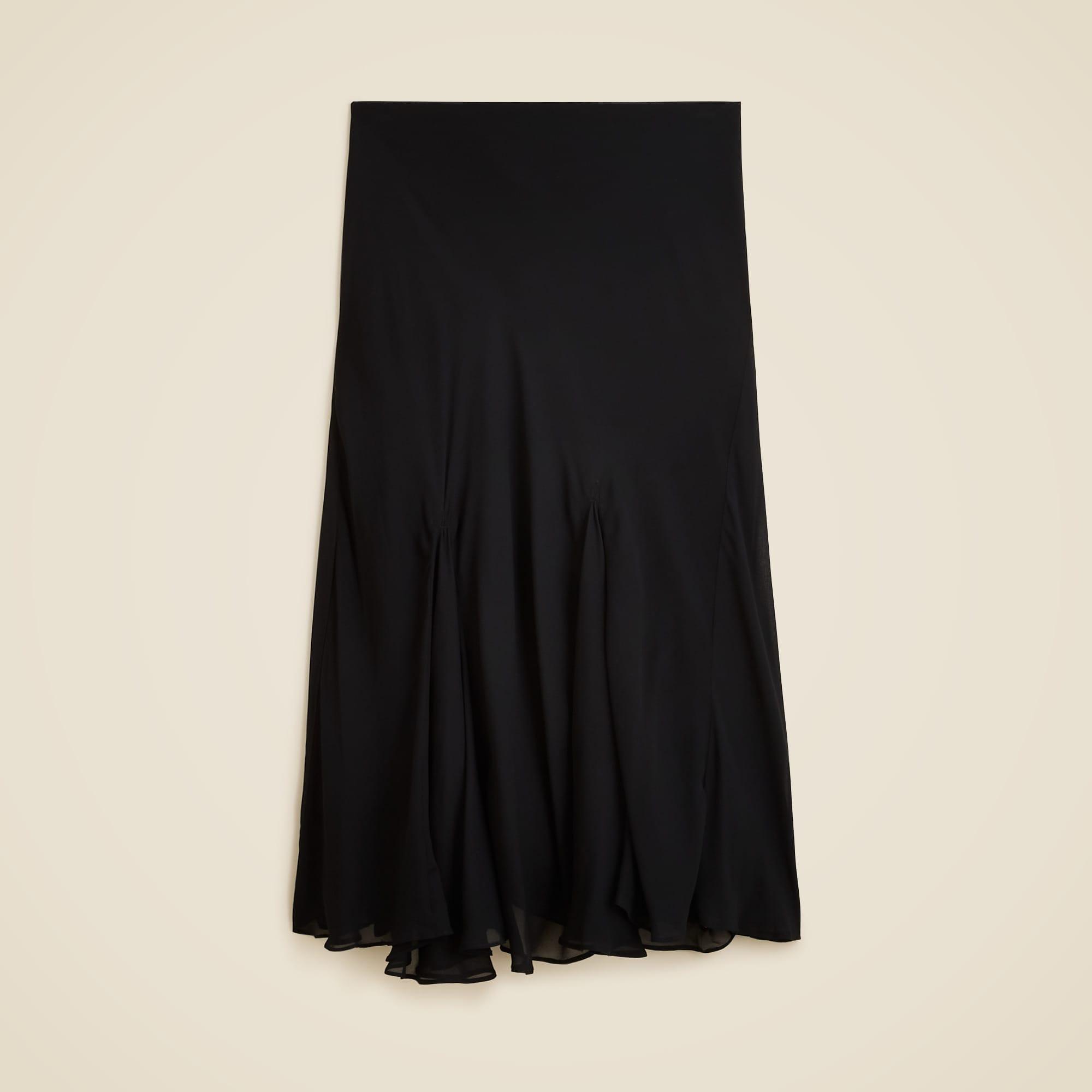 Gwyneth flounce-hem slip skirt in chiffon Product Image