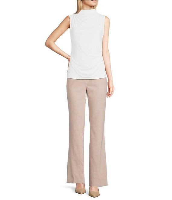 Calvin Klein Mesh Knit Mock Neck Sleeveless Fitted Top Product Image