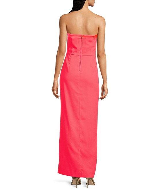 Lilly Pulitzer Anasophia Crepe Strapless Sleeveless Floral Applique Maxi Dress Product Image