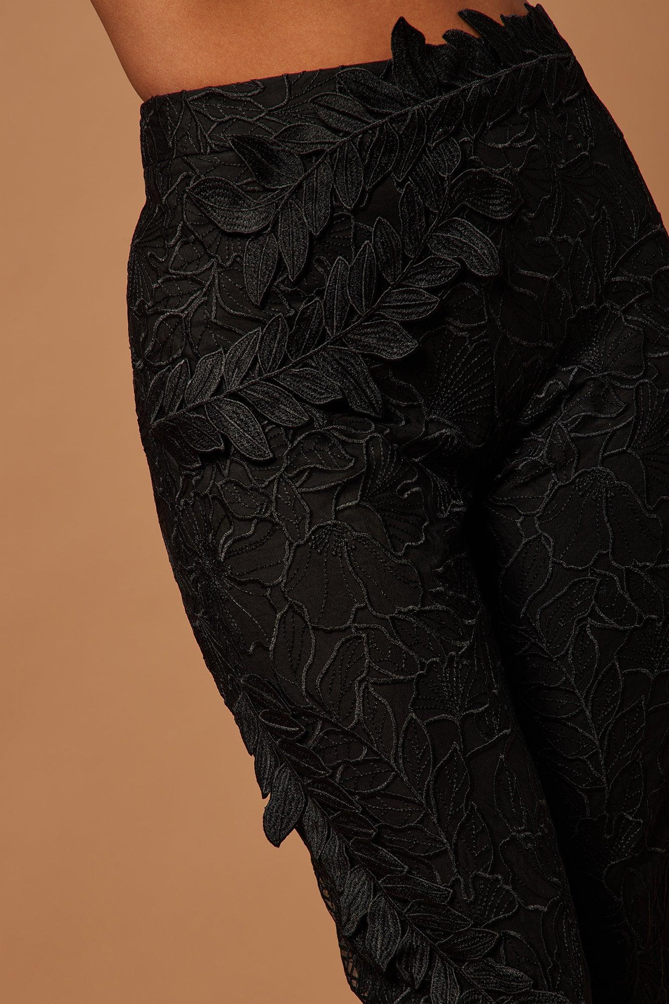 Clarissa Embroidered Pant - Black Product Image