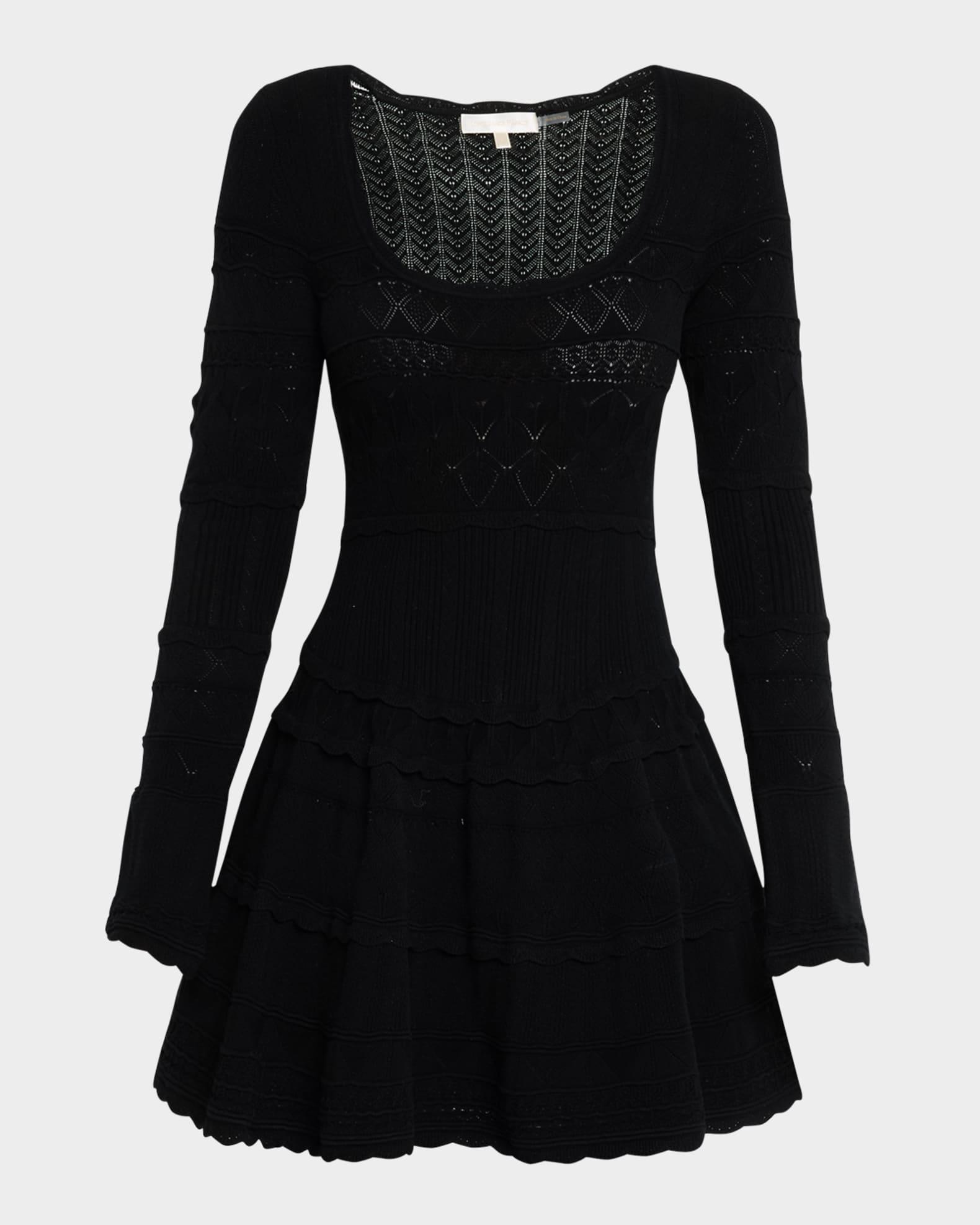 Lavender Pointelle-Knit Mini Dress Product Image