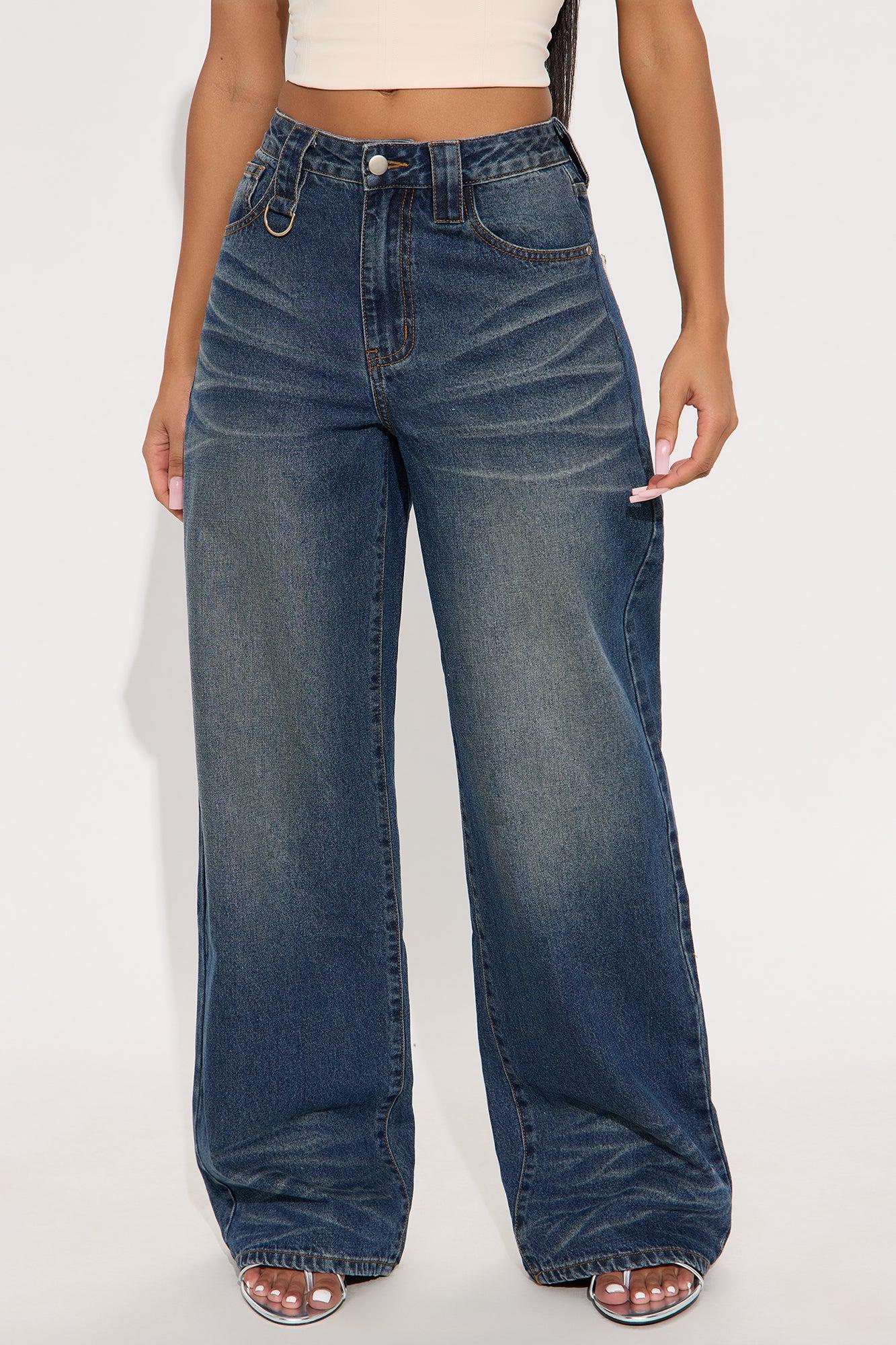 Big Talk Wide Leg Jeans - Dark Wash Female Product Image