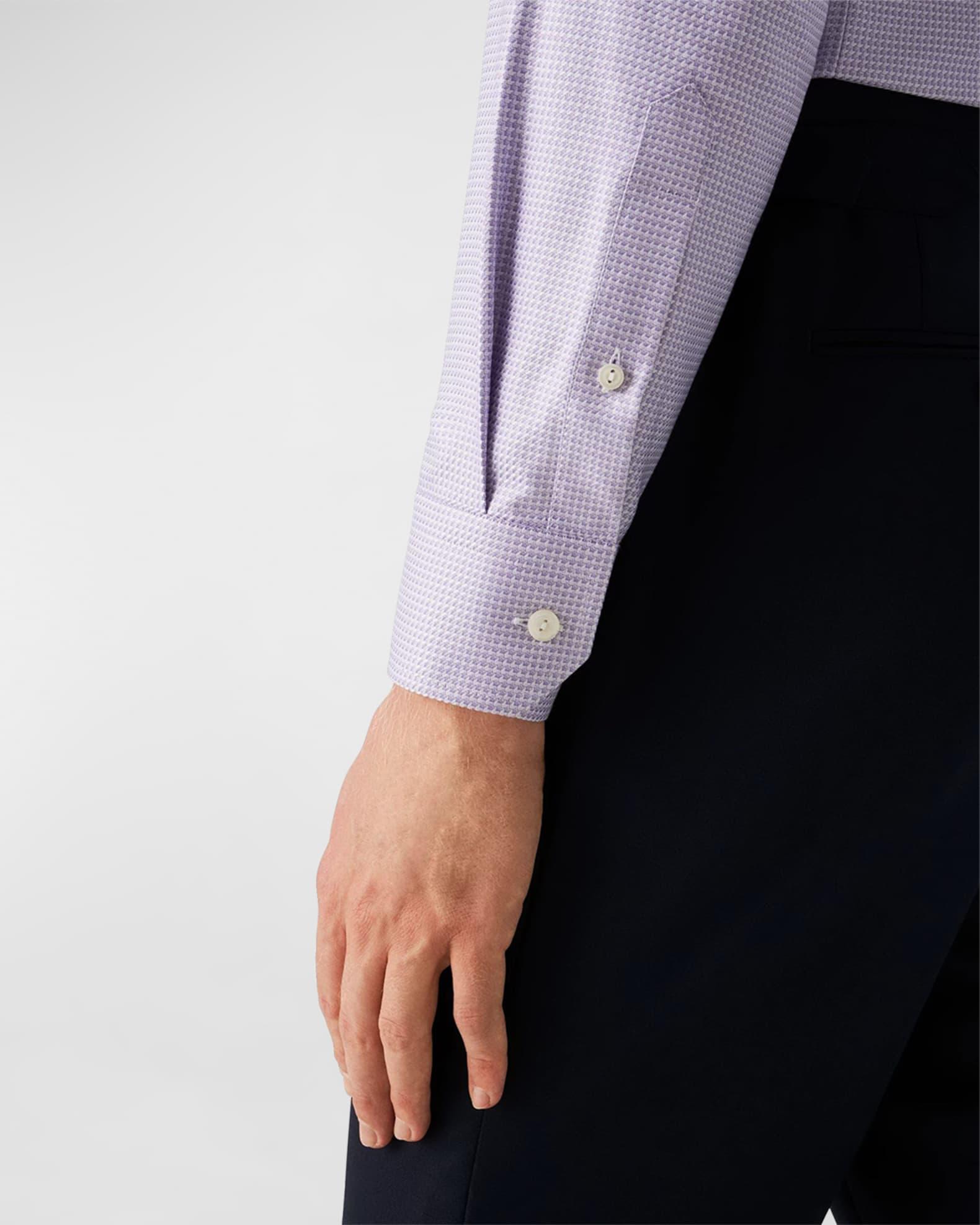 Men's Signature King Twill Slim Fit Micro-Check Dress Shirt Product Image