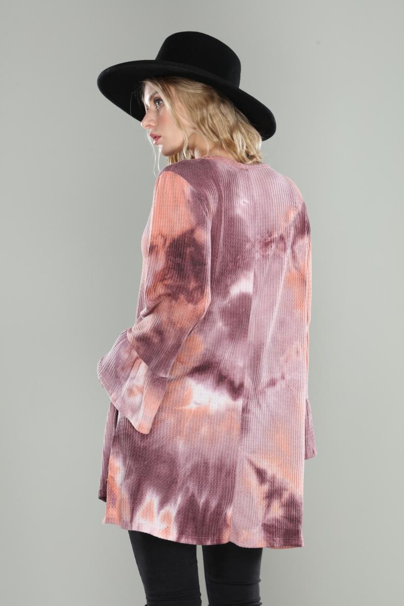 Grape peach tie dye textuRed top Product Image