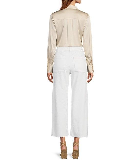 Antonio Melani Violet Silk Notch Collar V-Neck Long Blouson Sleeve Blouse Product Image