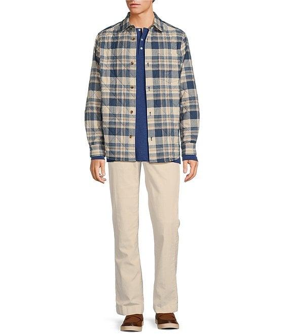 Roundtree & Yorke Long Sleeve Quilted Multi Plaid Shirt Jacket Product Image