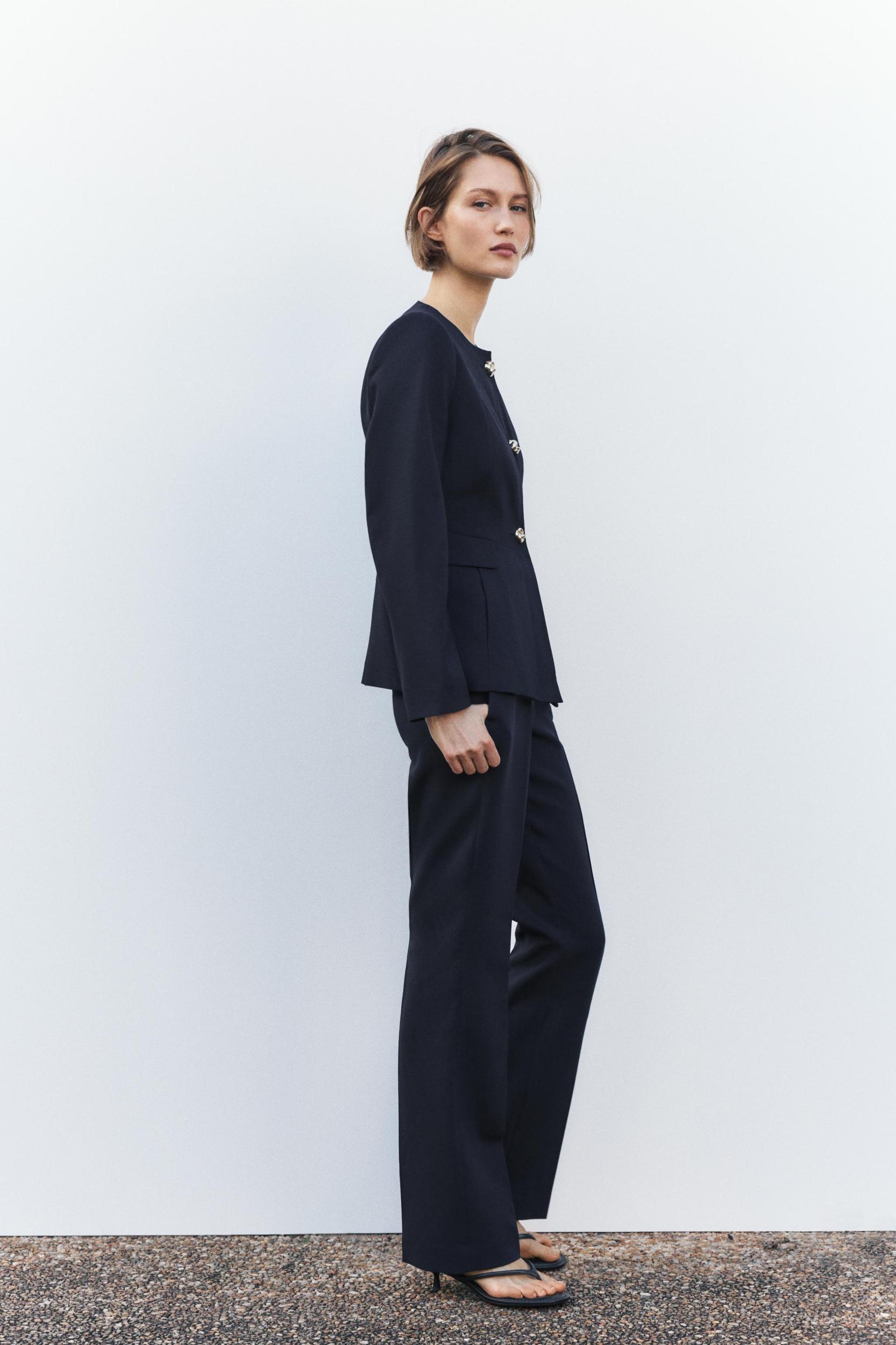 STRAIGHT MID-RISE PANTS Product Image