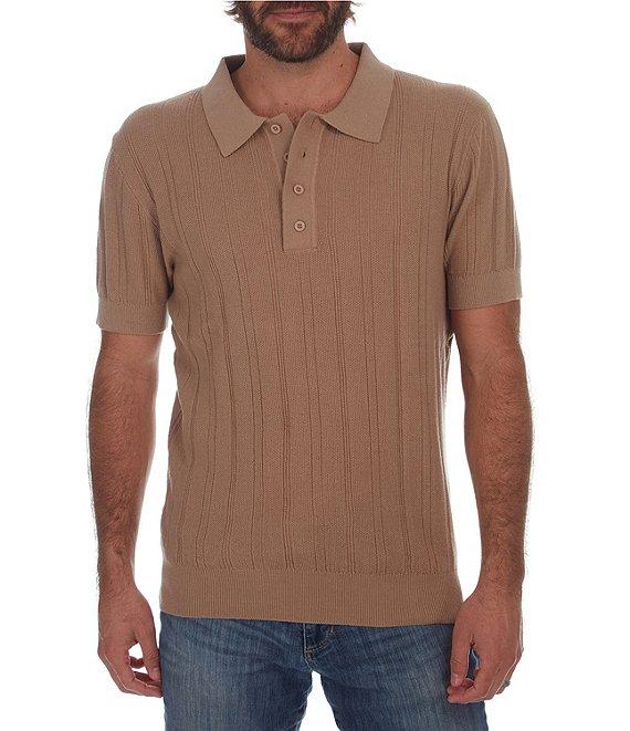 PX Clothing Short Sleeve Knit Polo Sweater Product Image