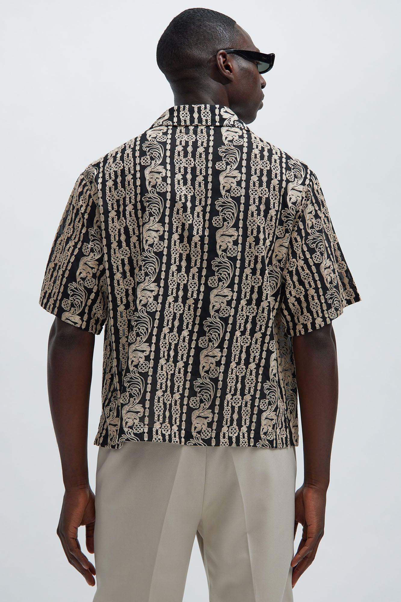 Royalty Embroidered Shirt - Black/combo Product Image