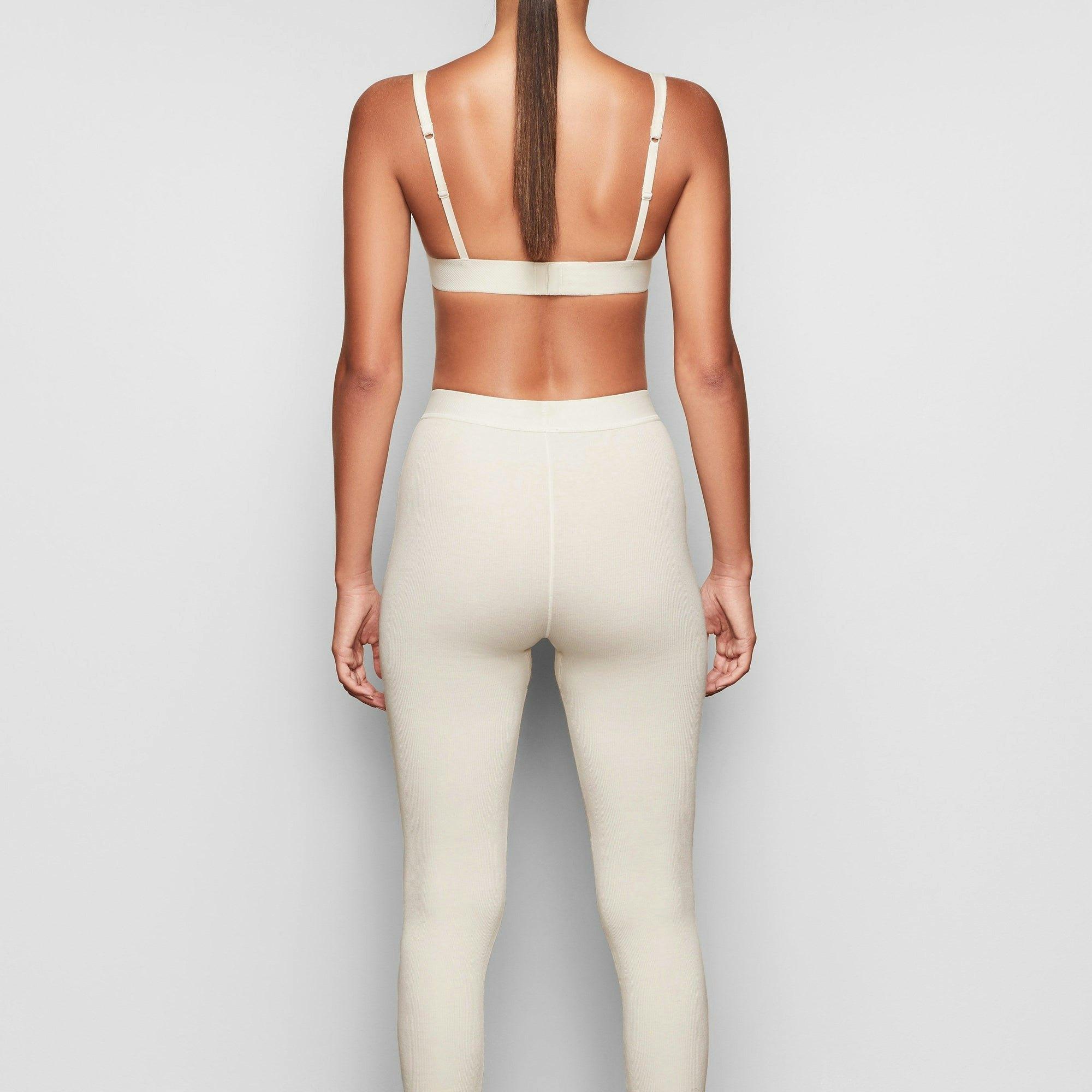 COTTON RIB LEGGING | BONE Product Image