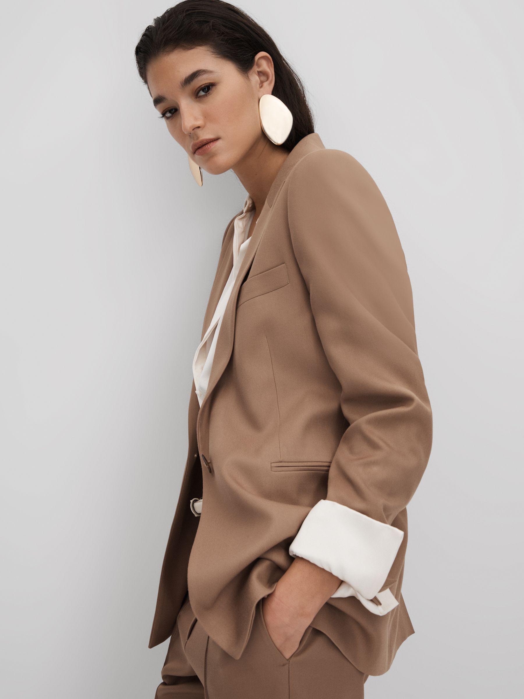 Single Breasted Suit Blazer in Mink Neutral Product Image