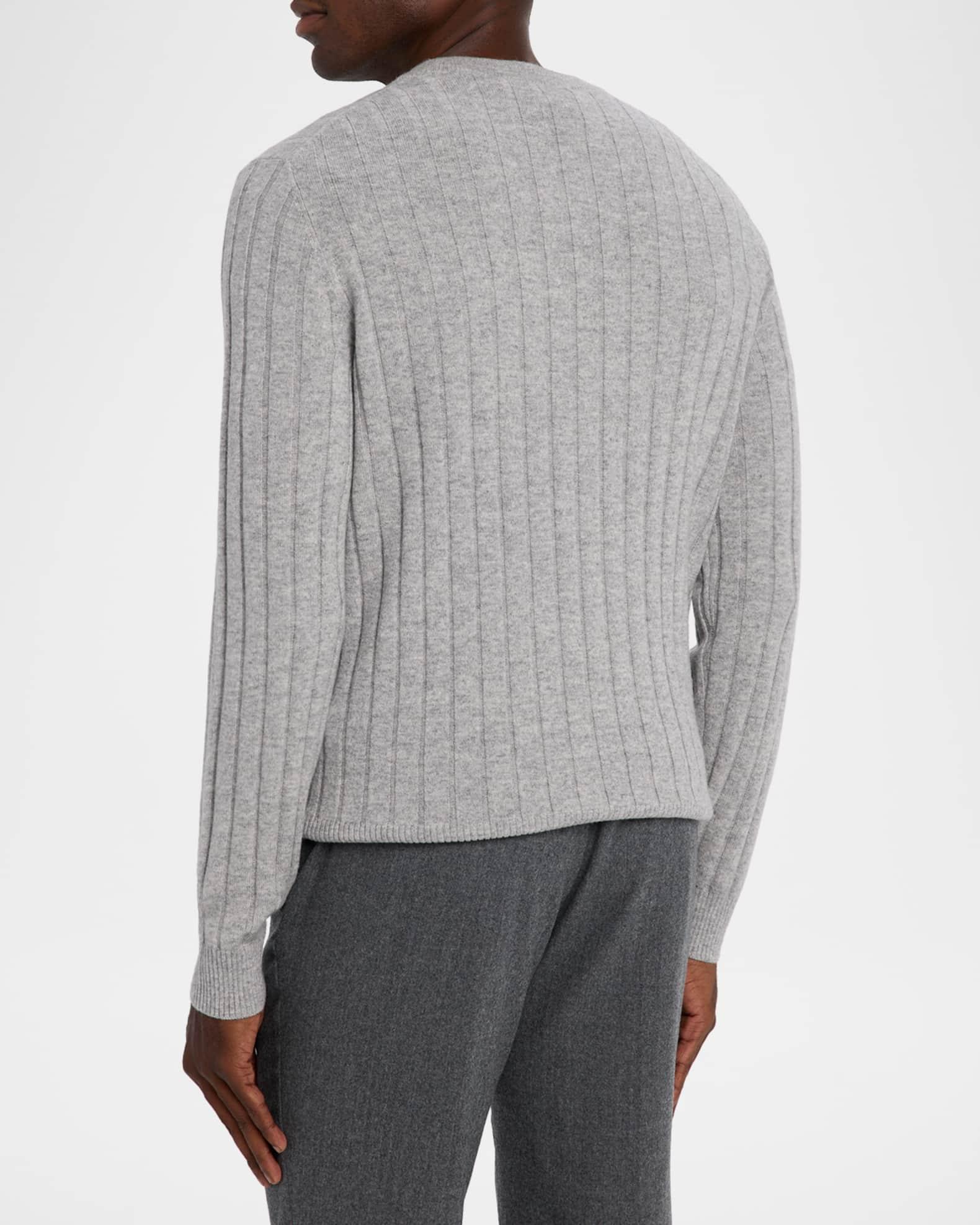 Men's Wool and Cashmere Ribbed Crewneck Sweater Product Image