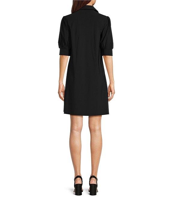 Jude Connally Emerson Jude Cloth Knit Point Collar Puffed Sleeve Shift Dress Product Image