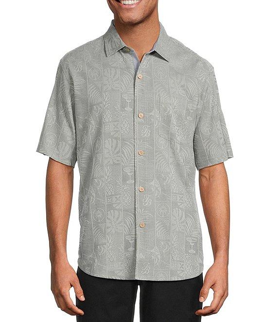 Tommy Bahama Fairview Fronds Short Sleeve Jacquard Woven Shirt Product Image