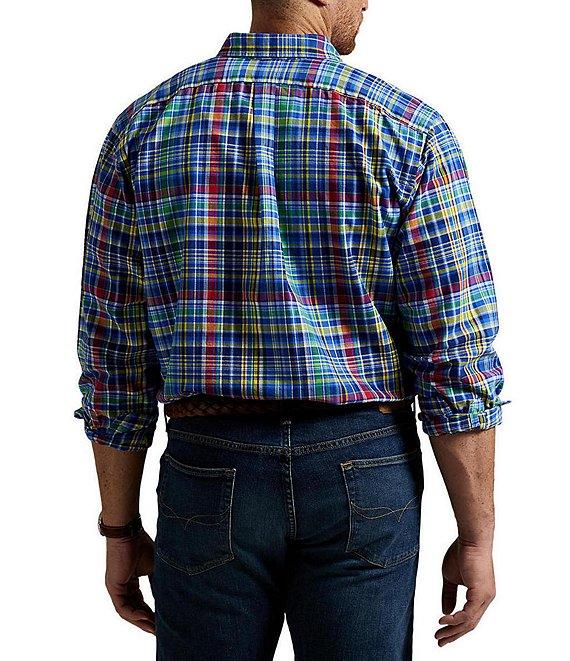 Polo Ralph Lauren Big & Tall Classic Fit Multi Color Plaid Oxford Long Sleeve Woven Shirt Product Image