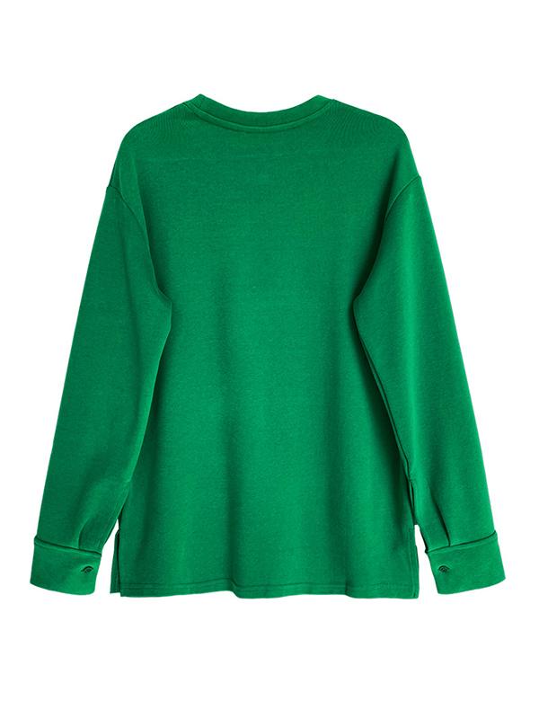 3 Colors Loose Casual Solid Color Split-Side T-Shirt Top Product Image