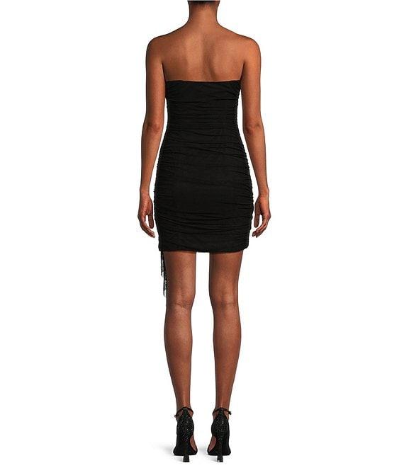 I.N. San Francisco Strapless Ruched Mesh Drape Side Mini Dress Product Image
