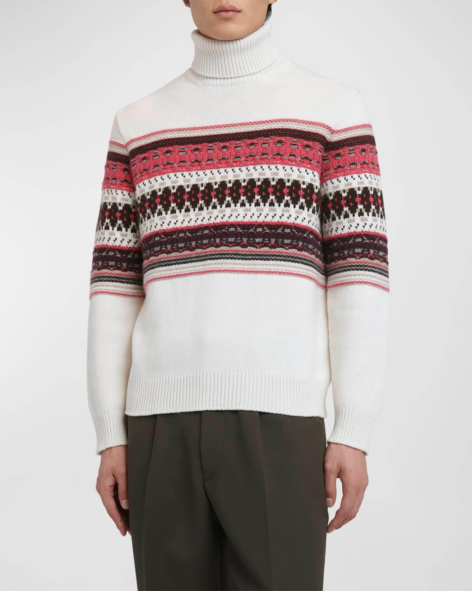 Men's Cashmere Jacquard Fair Isle Turtleneck Sweater Product Image