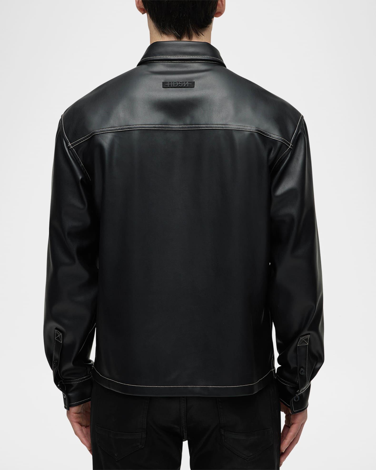 Mens Faux-Leather Overshirt Product Image