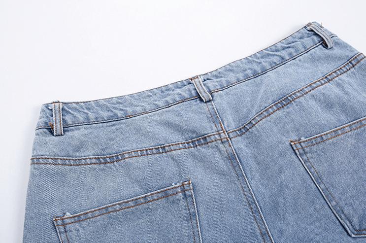 RT No. 3390 BLUE STRAIGHT DENIM JEANS Product Image