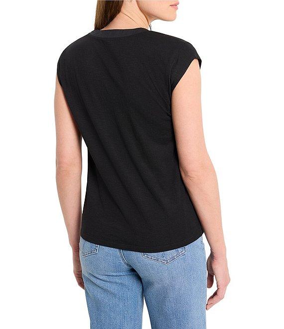 NIC + ZOE Lightweight Knit V-Neck Cap Sleeve Top Product Image