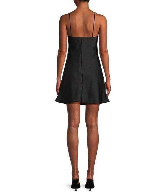 B. Darlin Sweetheart Neck Lace Trim Spaghetti Strap Dress Product Image