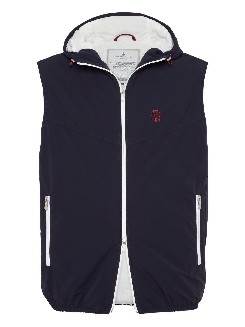 zip-up hooded gilet Product Image