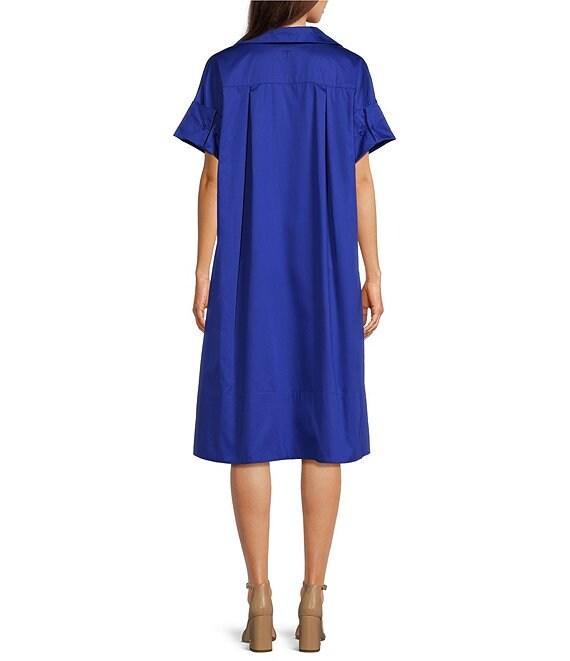 tyler boe Addie Polished Cotton Funnel Collar Short Sleeve Dress Product Image