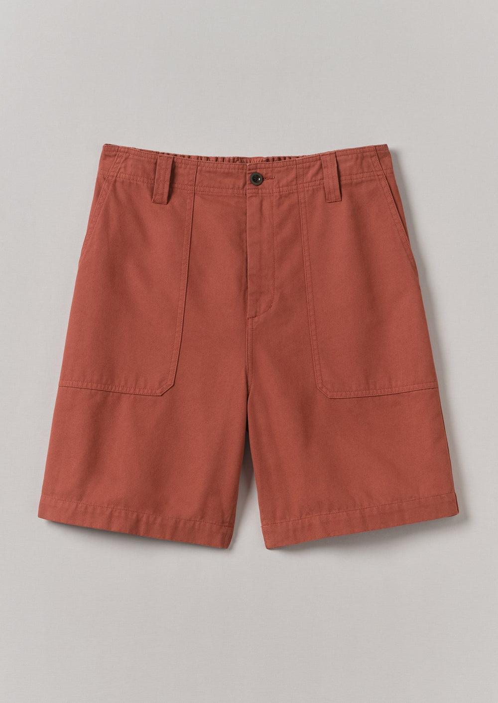Cotton Canvas Shorts | Terracotta Product Image