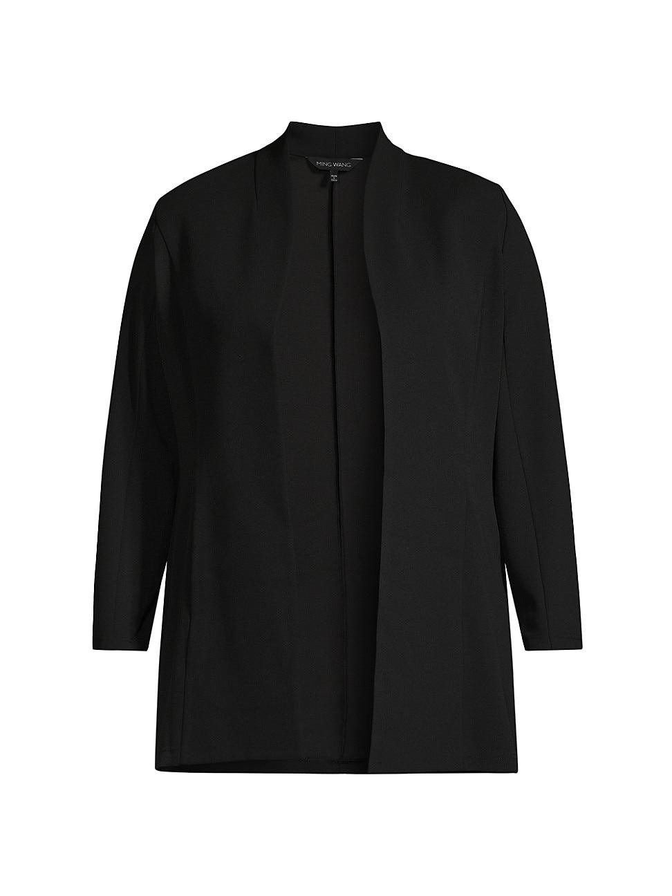Womens Plus Size Deco Crepe Open-Front Jacket Product Image