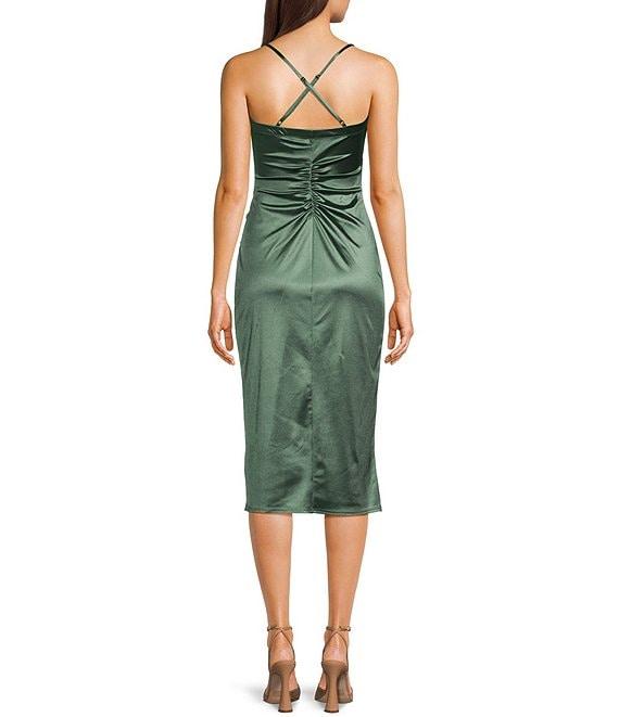 Honey and Rosie Spaghetti Strap Square Neck Ruffle Dress Product Image