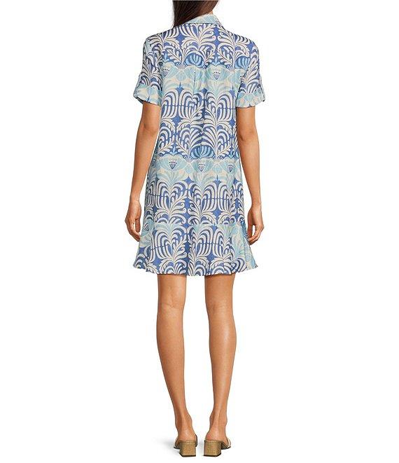 J.McLaughlin Wellesley Printed Collar Neck 3/4 Sleeve Dress Product Image