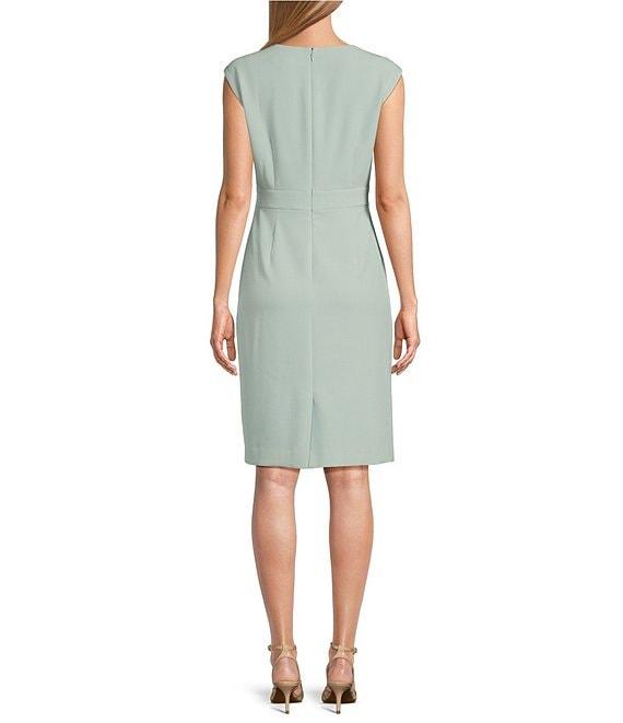 Kasper Stretch Crepe Crew Neck Sleeveless Sheath Dress Product Image