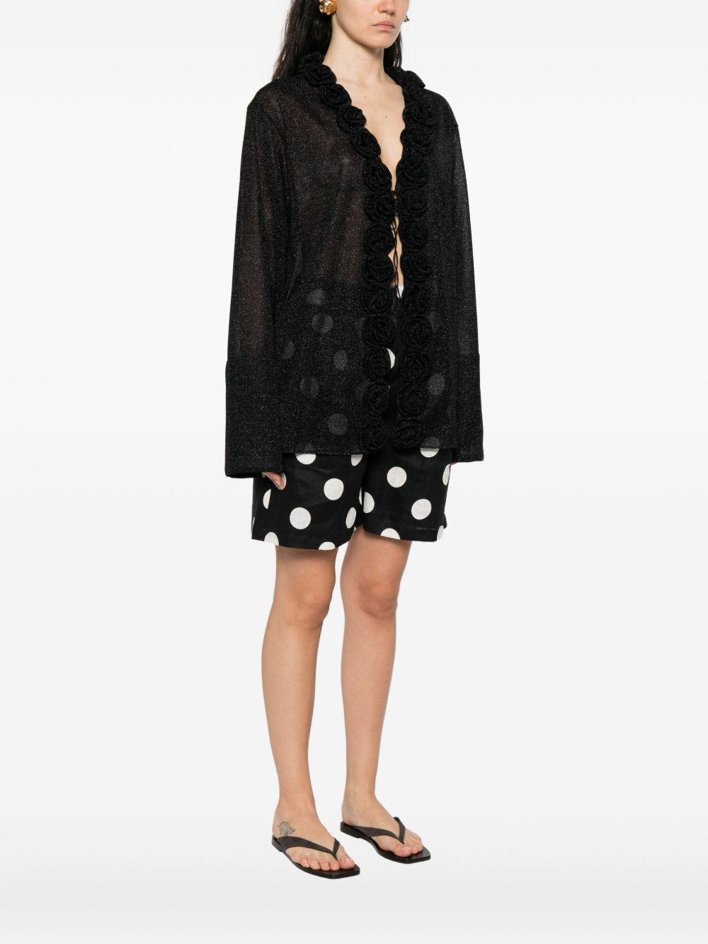 rose-embellished glitter-detail blouse Product Image