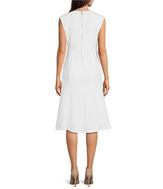 Calvin Klein Short Sleeve V-Neck A-Line Suba Dress Product Image