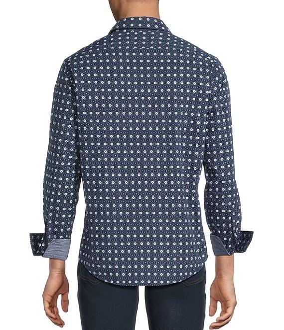 Cremieux Big & Tall Premium Denim Geometric Stretch Long Sleeve Woven Shirt Product Image