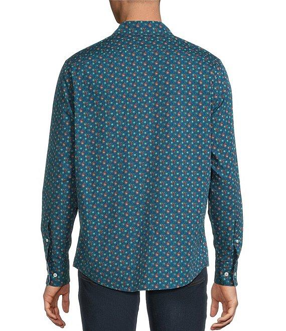 Cremieux Big & Tall Premium Denim Medium Paisley Print Stretch Long Sleeve Woven Shirt Product Image