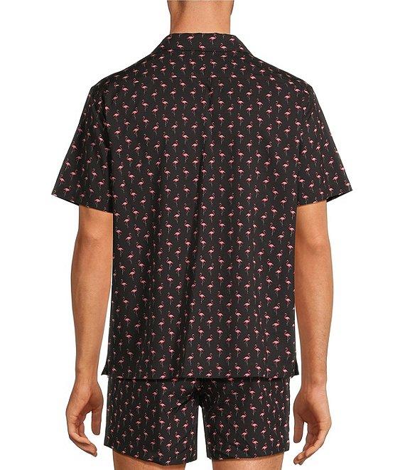 Caribbean Big & Tall Mini Flamingo Cabana Woven Top Product Image