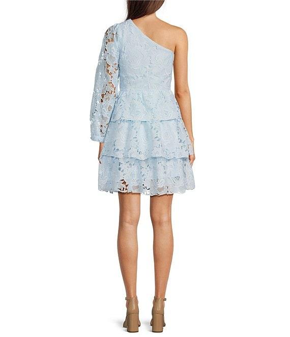 Layered With Love Flora Lace One Shoulder Neck Sleeveless A-Line Mini Dress Product Image
