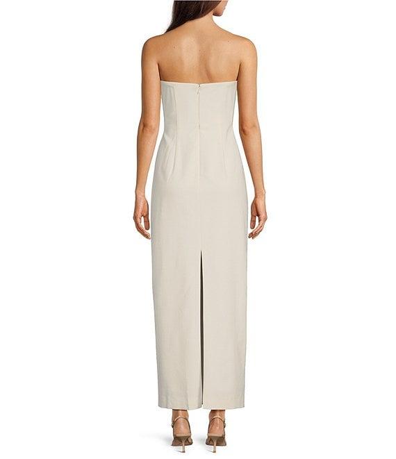 Muse by Marchesa Elowen Strapless Applique Pencil Linen Blend Dress Product Image