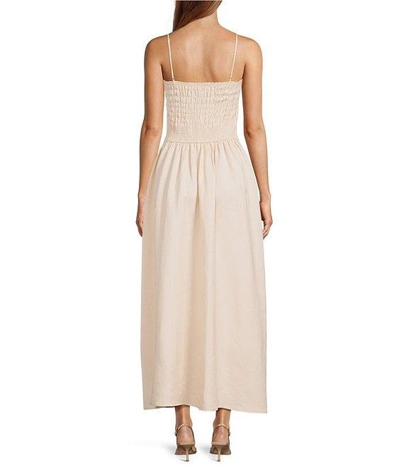 Antonio Melani Essie Linen Blend Square Neck Sleeveless Smocked Dress Product Image