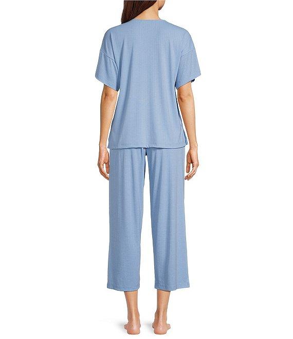 N by Natori Soothe Short Sleeve Round Neck Ribbed Knit Lounge Set Product Image