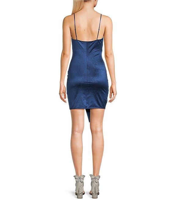 Honey and Rosie Spaghetti Strap Glitter Wrap Dress Product Image