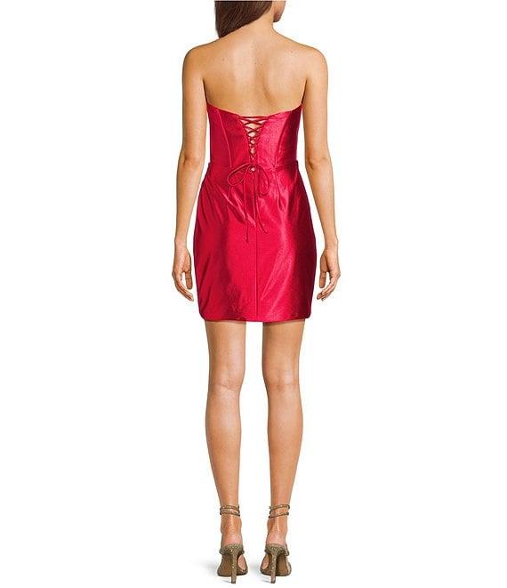 GB Social Satin Strapless Corset Bodice Mini Dress Product Image