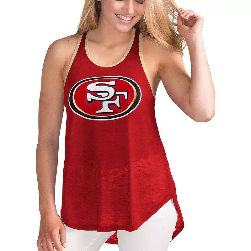 Women's G-III 4Her by Carl Banks Scarlet San Francisco 49ers Tater Burnout Tank Top, Size: Small, Red Product Image