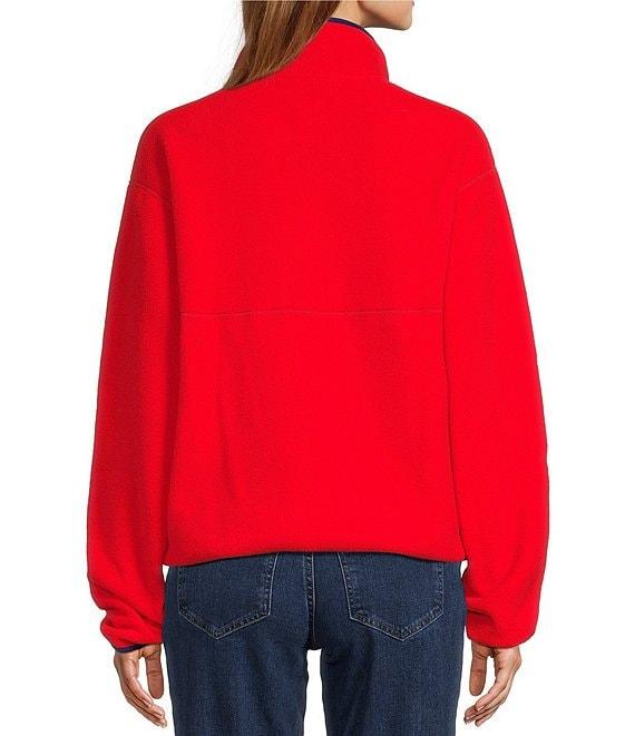 L.L.Bean Bean's Classic Fleece Stand Collar Long Sleeve Stretch Binding Side Pocket Snap Placket Pullover Product Image